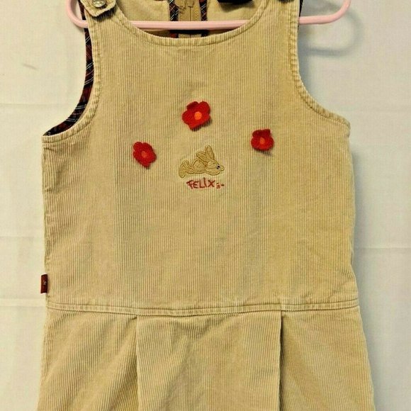 Girls Felix The Bunny Corduroy Dress 7/8 - Picture 1 of 6